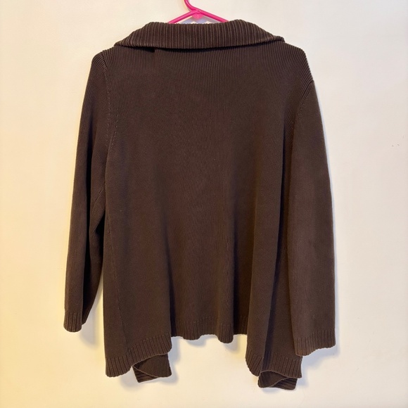 Mercer Street Studio Long Sleeve Open Front Shawl Cardigan Sweater Brown Size L - Picture 2 of 3